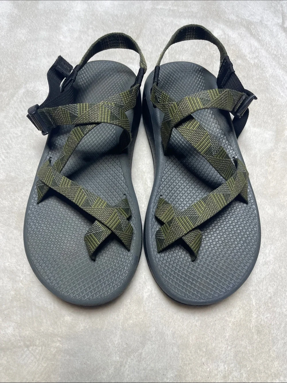 Chaco Men's Olive Green and Gray Sport Sandals Size 11